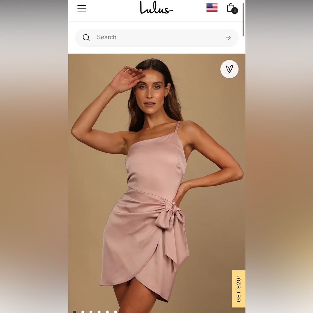 Lulus XS one shoulder pink dress